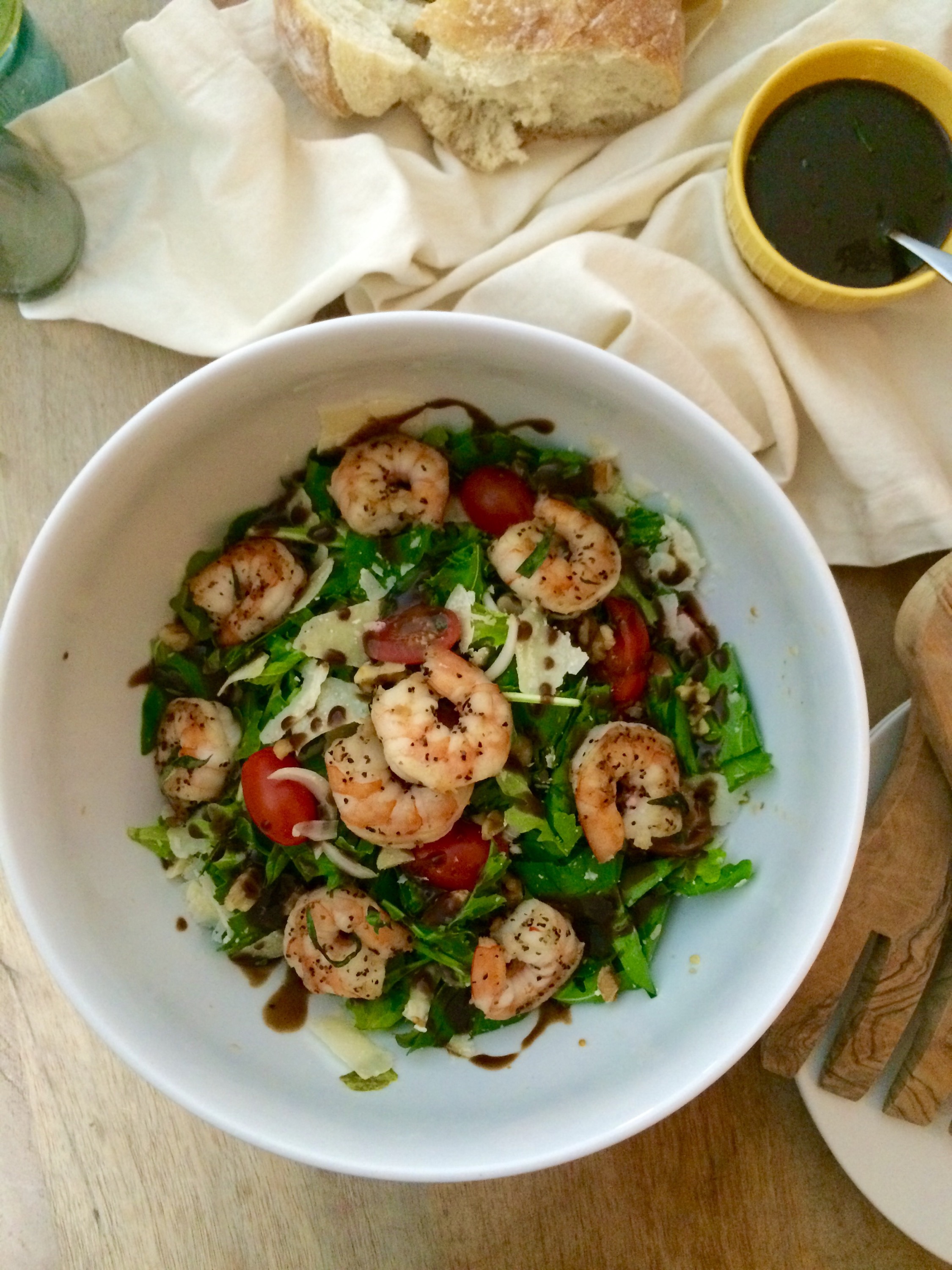 Spinach & Arugula Salad With Tarragon Vinaigrette & Grilled Shrimp - à ...